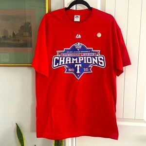 NWOT Texas Rangers 2010 MLB Major League Baseball World Champions League tee